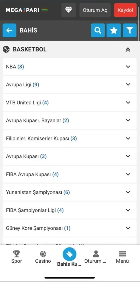 Spor bahisleri Megapari uygulaması 2
